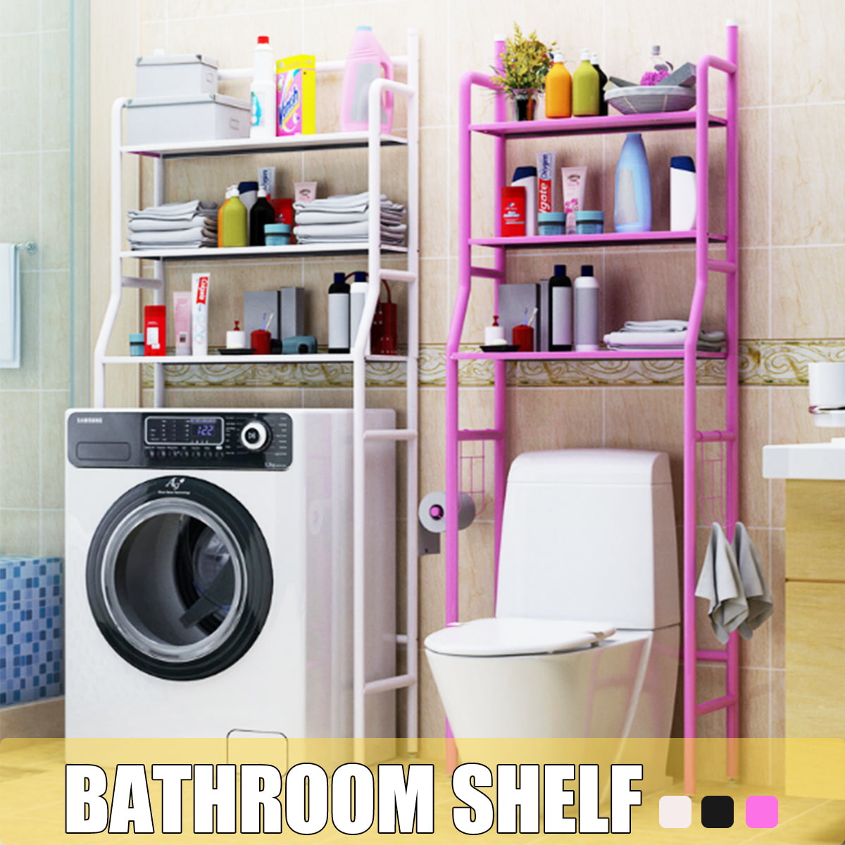 Details about   Bathroom 3Tier Shelf Over Toilet Storage Rack Laundry Shelf Towel Organizer Rack 