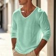 thumbnail image 5 of Men's Long Sleeve Shirts V Neck Solid Color Fashion Summer Shirts Loose Soft Comfort Casual Tee Shirts Basic Pullover Tops 2026, 5 of 6