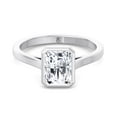 thumbnail image 2 of Houston - Moissanite Radiant Cut Lab Diamond Solitaire Engagement Ring Bezel Set, 2 of 4