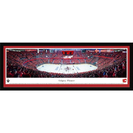 Calgary Imports Calgary Flames - Center Ice at Scotiabank Saddledome - Blakeway Panoramas NHL Print with Select Frame and Single Mat ()
