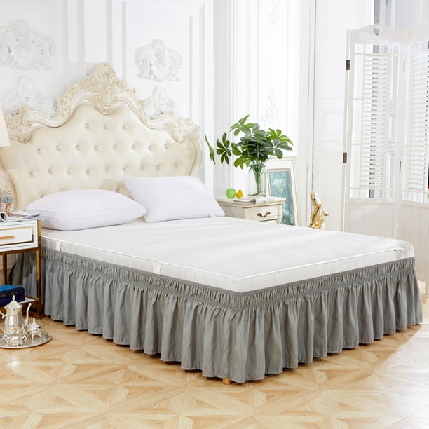 Bed Skirts,Wrap Around Bed Skirts with Adjustable Belts for Twin Beds