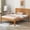 Oak, variant on Twin Platform Bed Frame with Headboard, Wood Slat Support, No Box Spring Needed, White Pine Bed for Small Bedroom
