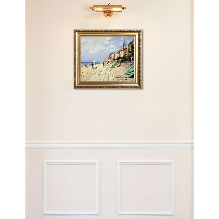 Monet 'The Beach at Trouville' Gallery-Wrapped Canvas Wall Art (18 in x 24 in, Ready 2024 to Hang)