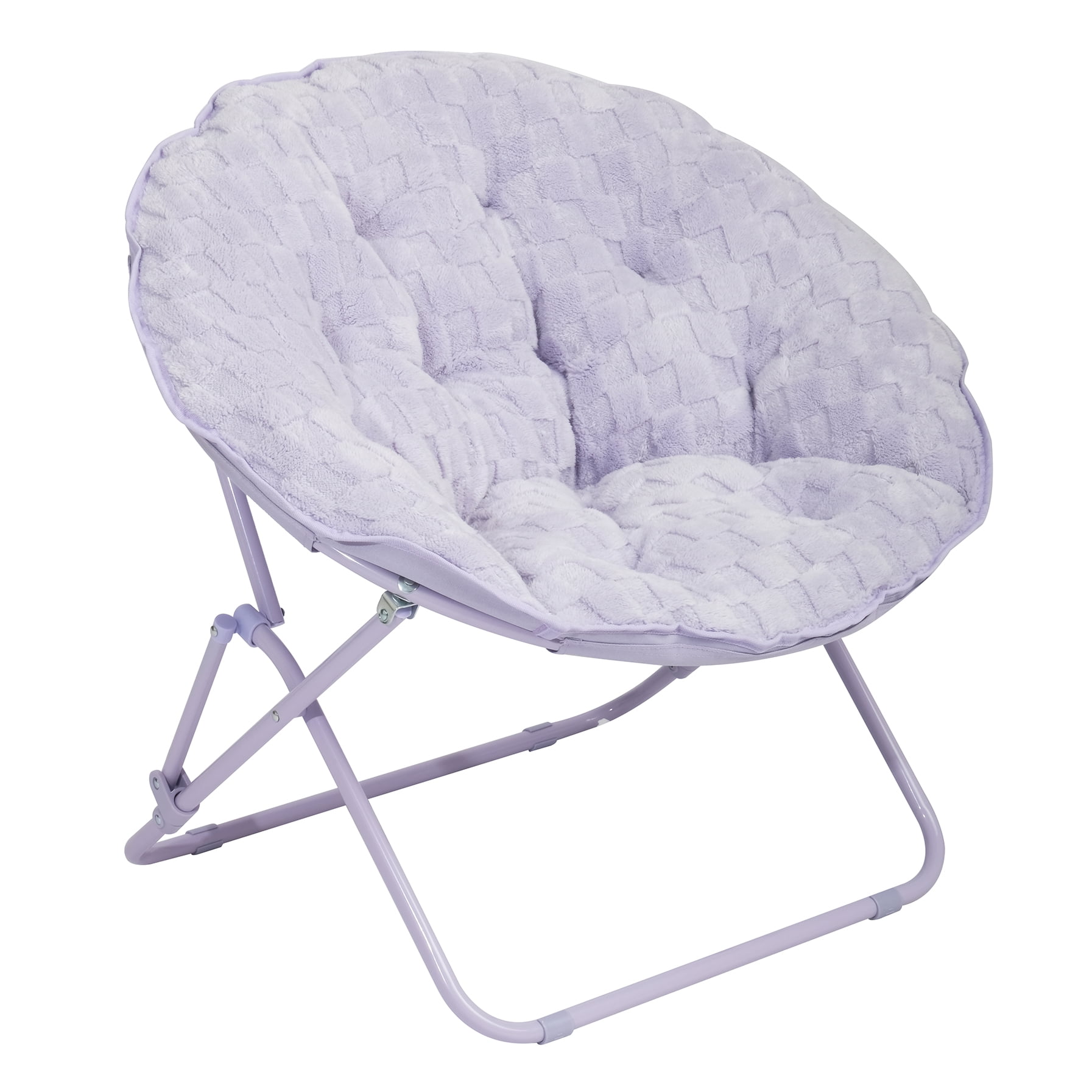Mainstays Saucer Chair for Kids and Teens, Iris Plush