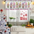 thumbnail image 6 of Spring Gnomes Valances for Windows, Decorative Rod Pocket Window Valance Curtains, Botanical Rose Flower Leaves Butterfly Short Curtain Drapes for Kitchen/Living Room, 2 Panels, 42" W x 18" L, 6 of 8