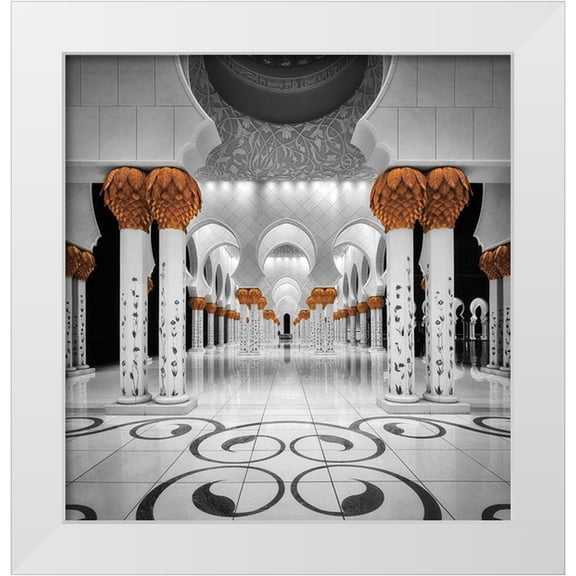 Cuomo, Massimo 12x12 White Modern Wood Framed Museum Art Print Titled - Sheikh Al Zayed Grand Mosque