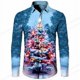 thumbnail image 1 of Camisas hawaianas Camisas estampadas de árboles Camisas de moda para hombres Blusas playeras de manga larga Blusas con solapa Ropa para hombres, 1 of 6