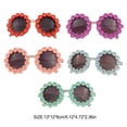 thumbnail image 2 of pitrice Lunettes pour Enfants Plage Décoratives Rondes Lunettes pour Enfants Fleur Intelligentes Lunettes de Soleil pour Filles Vêtements Protection des Yeux Mode Décontractée Violet, 2 of 6