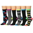 thumbnail image 2 of Colorfut Women's 12 Pairs Colorful Patterned Crew Socks WC33-AB, 2 of 3