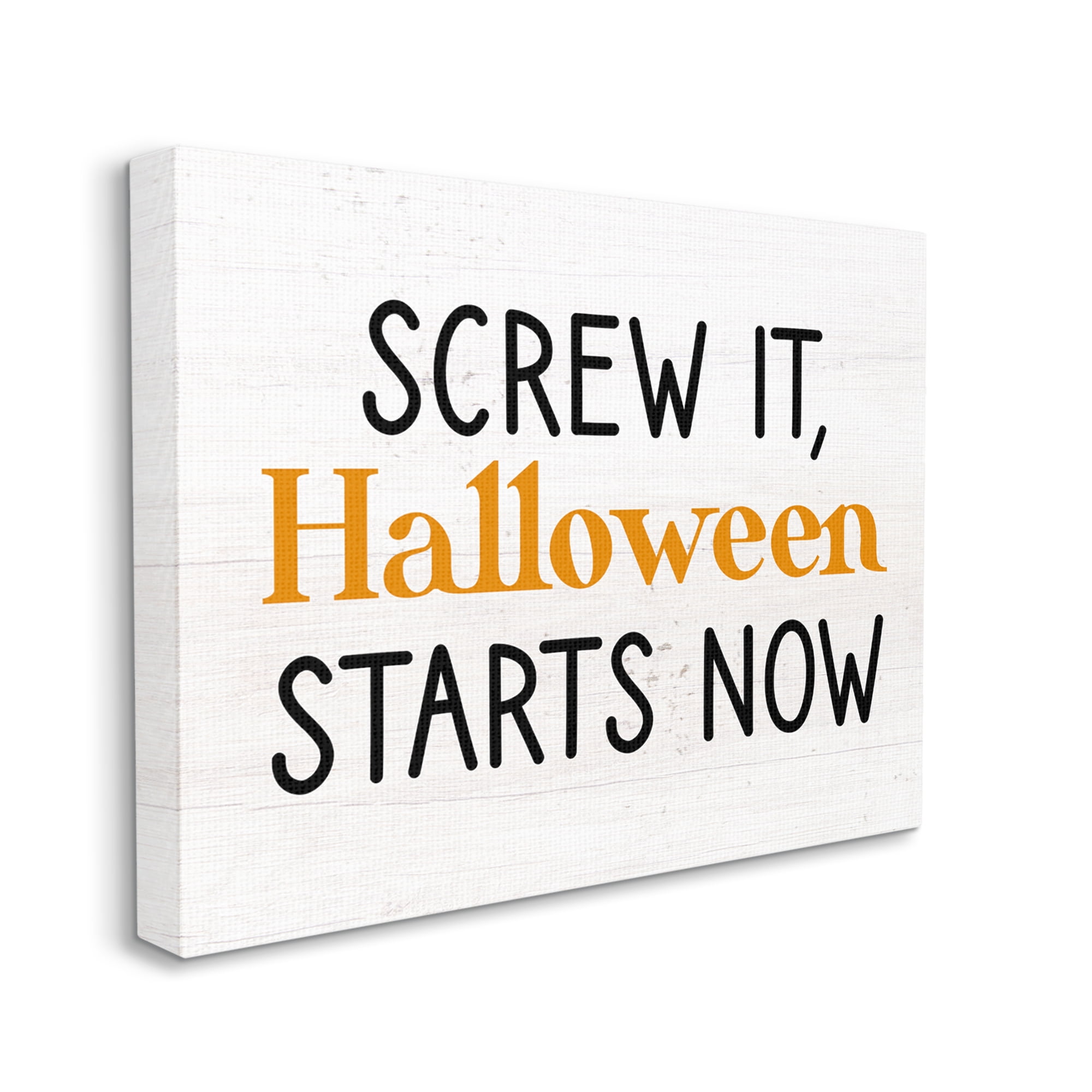 Stupell Industries Halloween Starts Now Phrase Holiday Painting Gallery Wrapped Canvas Art Print Wall Art, 40 x 30