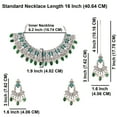thumbnail image 5 of Efulgenz Green Choker Necklace and Earrings with Head Chain Indian Oxidized Jewelry Set for Women Antique Bohemian Faux Pearl Drop Kundan Crystal Stone Necklace Chaandbali Earrings Fashion Jewelry, 5 of 10