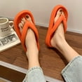 thumbnail image 2 of Anuirheih Women's Flip Flops Non-Slip Comfortable Slip on Dress Summer Sandals Beach Shoes Women( (Orange, 2 of 3