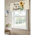 thumbnail image 6 of Yellow Sunflower Curtain Valances for Windows, Butterfly Sunshine Farmhouse Beige Kitchen Valance Window Treatment, Light Filtering Block Curtains for Bathroom/Bedroom/Living Room 60'' x 18'', 6 of 9