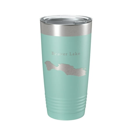 

Beaver Lake Map Tumbler Travel Mug Insulated Laser Engraved Coffee Cup Asheville North Carolina 20 oz Teal
