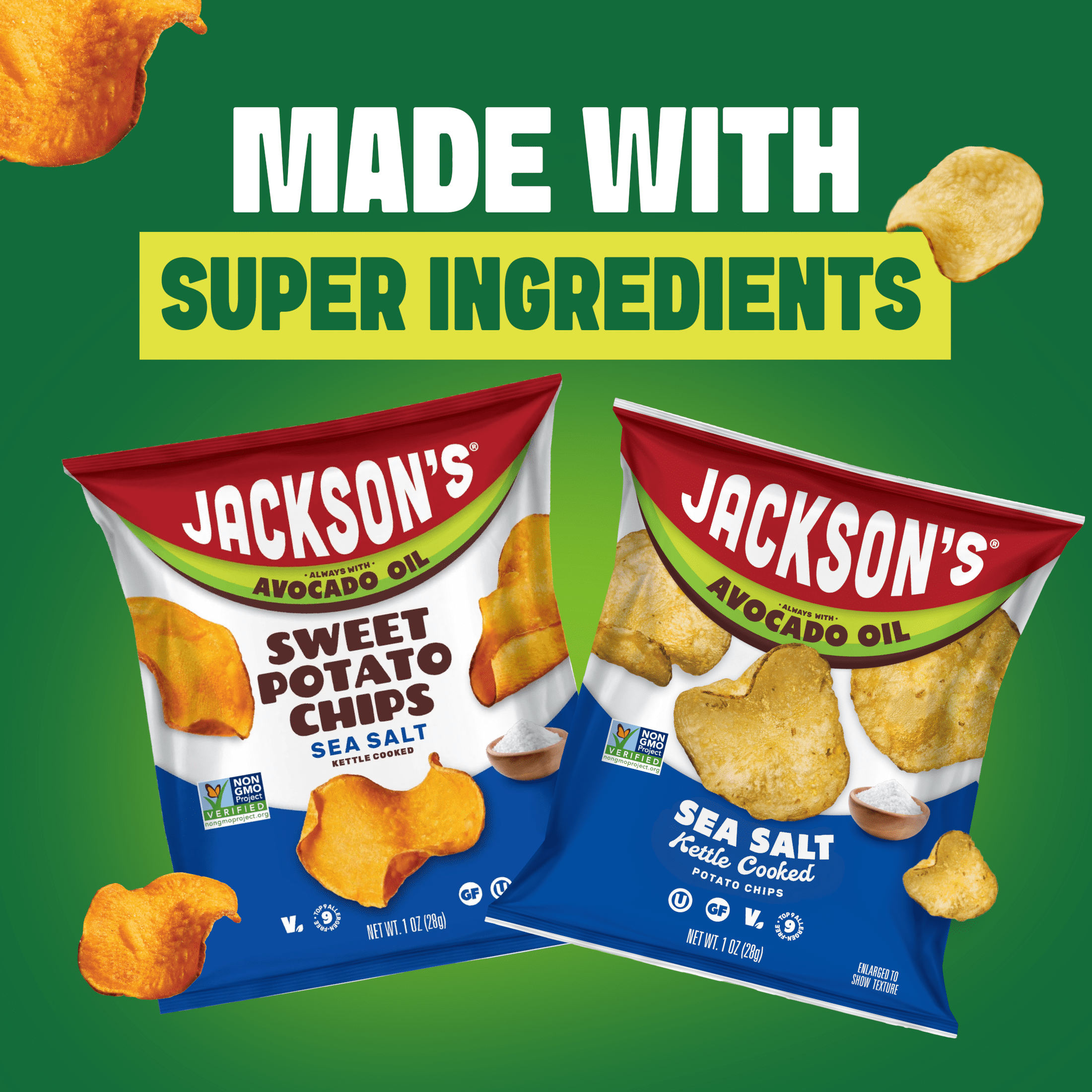 Jackson's Sea Salt Chip Duo pack, Avocado Oil, 20 Count