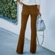 thumbnail image 5 of Puntoco - Pantalones acampanados informales con bolsillo de color sólido, ajustados, a la moda, para mujer Puntoco Puntoco-5239, 5 of 9