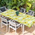 thumbnail image 2 of Farmhouse Daisy Table Cloths for 8 Foot Rectangle Tables, Spring Watercolor Yellow White Floral Green Patio Waterproof Elastic Fitted Tablecloths, Washable Rectangular Table Cover for Camping, 2 of 8
