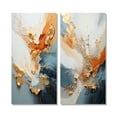 thumbnail image 2 of Designart "Golden Sunrise Abstract in Gold and Navy Blue II" Abstract Painting Wall Art Set Of 2 - Modern Gold Wall Decor Set Of 2, 2 of 6