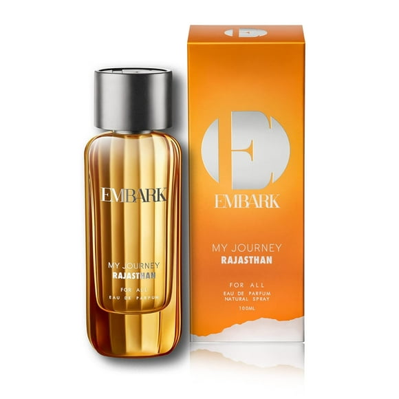 Embark My Journey Rajasthan For All Eau de Parfum pour Hommes & Femmes 100ml, 3.4 Fl.oz. / Parfum Unisexe Premium Longue Durée - avec des Notes de Mandarine, Géranium, Fève Tonka & Patchouli / Option Cadeau Parfaite