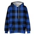 thumbnail image 5 of Men's Plaid Print Oversized Hooded Sweatshirt, Long Sleeve Loose Fit Fleece Pullover for Casual Wear, Fall Winter Fashion,Blue,4XL, 5 of 5