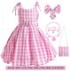 thumbnail image 1 of Conjunto de 8 vestidos para niñas, vestido de fiesta a cuadros, disfraz de princesa rosa para niñas de 3 a 10 años, para celebrar cumpleaños., 1 of 4