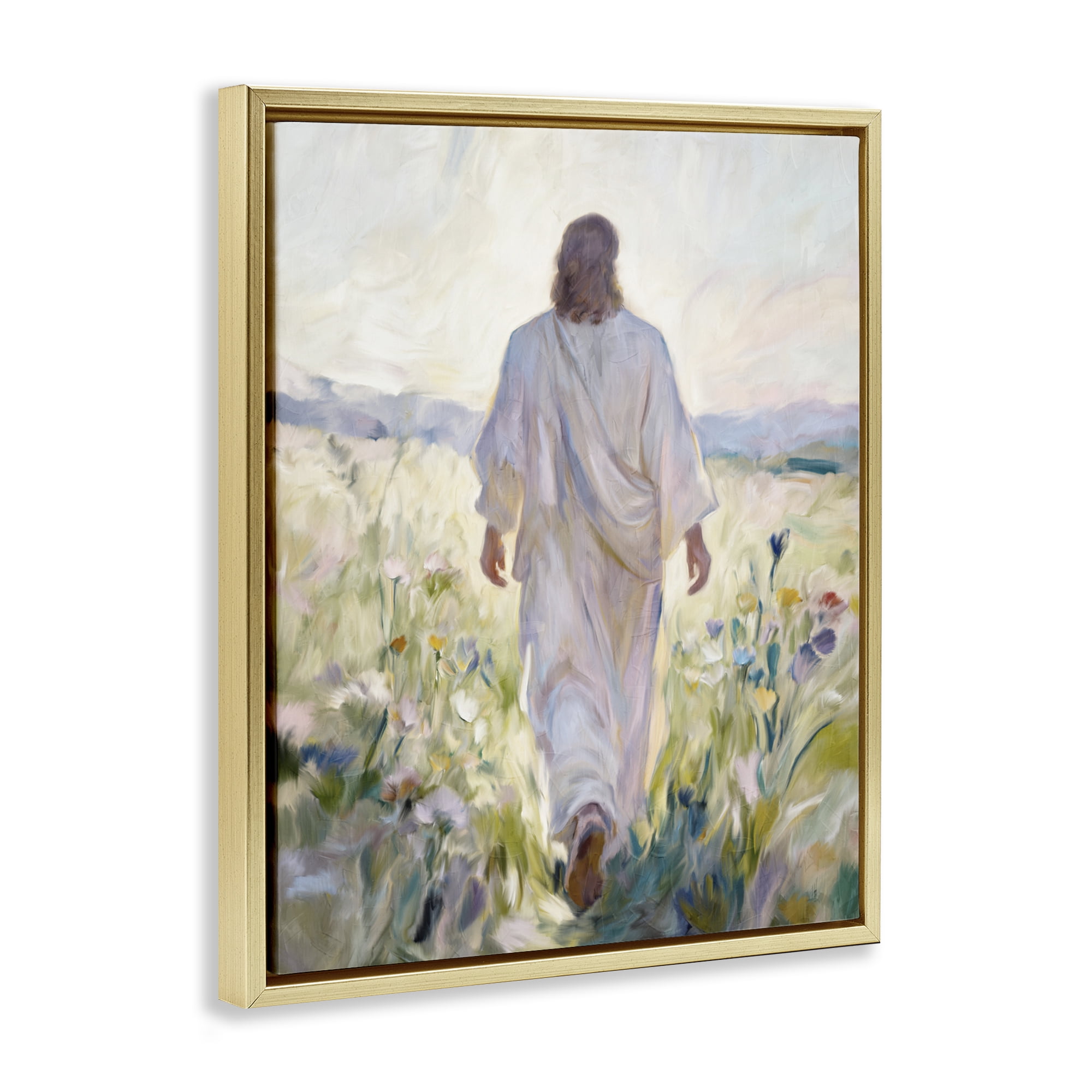 Stupell Industries Wildflower Faithful Follower Gold Framed Floater Canvas Wall Art, design by Kim Allen