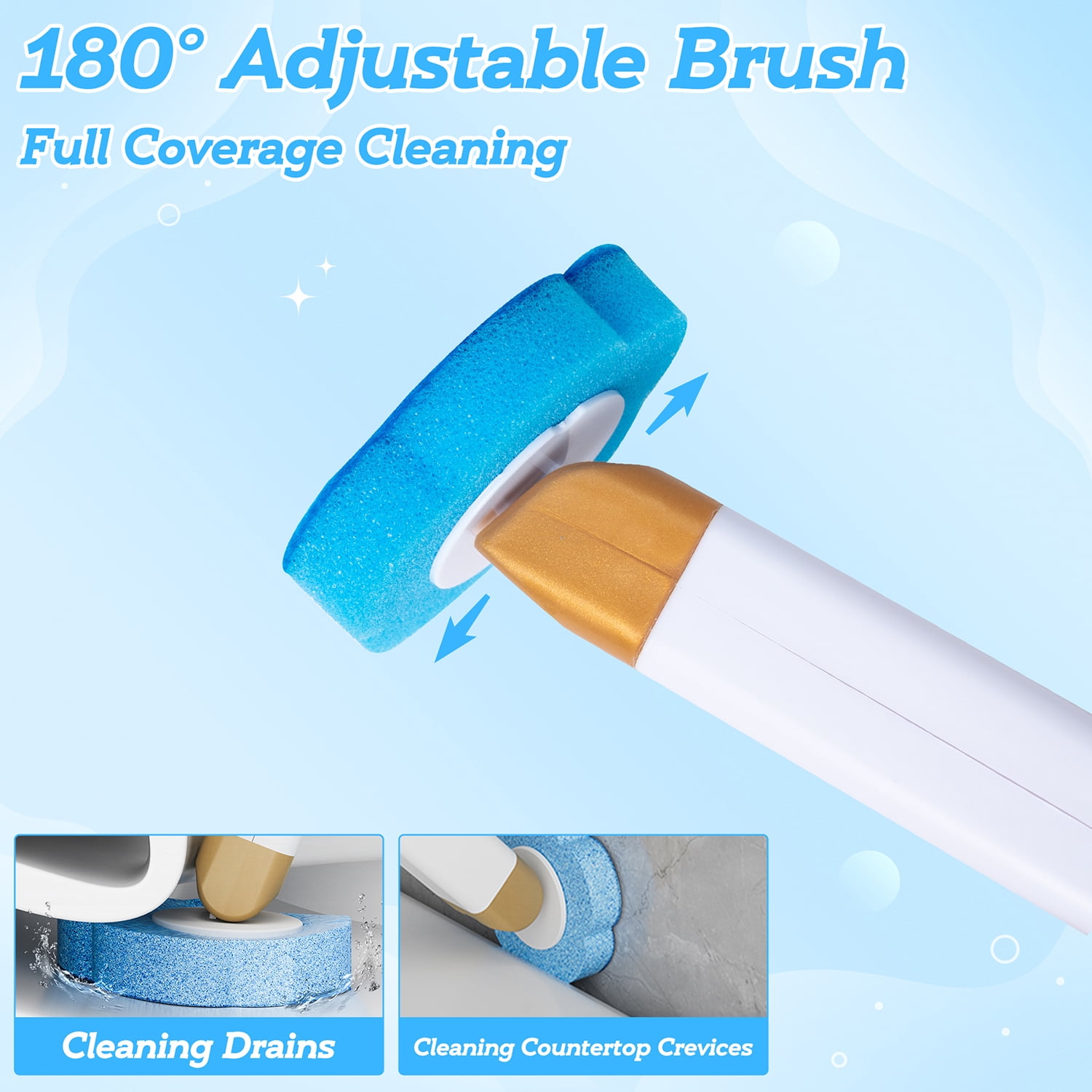 Belanttega 1Pcs Disposable Toilet Brush Cleaning System with 60pcs Refills Pads Replacement Heads, Toilet Cleaning Stick, Wall Mounted Toilet Wand Kit for Bathroom Toilet Brushes & Holders