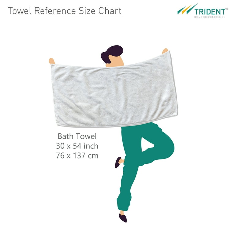 Trident Soft and Plush 2 Piece Solid Print Cotton Bath Towel Set Linen White Walmart