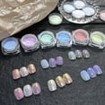 thumbnail image 7 of 8 Colors Iridescent Pearl Chrome Nail Powder, Aurora Pearl Nails Chrome White Pearl Chrome Powder for Nails Metallic Manicure Pigment, 7 of 7