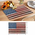 thumbnail image 6 of Farmhouse American Flag Placemats Set of 8 Blue Red USA Flag Vintage Place Mats Indoor Wipeable Table Mats Washable Cloth Dining Table Placemats for Kitchen Holiday Party Home Decor 13x19 Inch, 6 of 9
