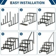 thumbnail image 4 of GloryStar Stable Heavy Duty RV Steps, Universal Stair Ladder with Handrail for Travel Trailers, Pools, and Trampolines, 4 of 7