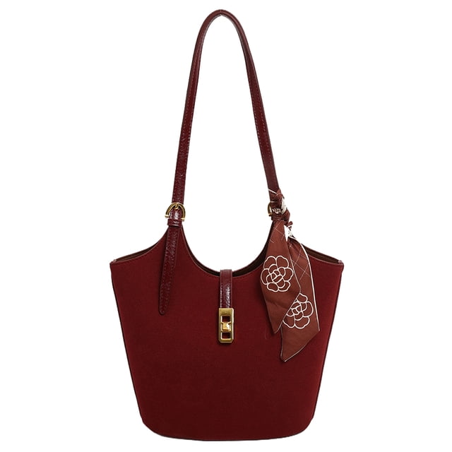 Bolso Retro Cubo Hombro Gamuza Con Correa Ajustable para Mujer