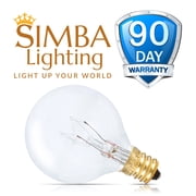 Simba Lighting String Light G40 Replacement Bulb 5W E12 Candelabra Base C7 Socket Clear, 25 Pack