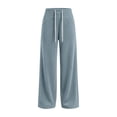 thumbnail image 4 of FNFYFH Womens Corduroy Pants Casual High Waisted Elastic Drawstring Sweatpants Loose Fit Wide Leg Pants with Pockets, 4 of 9