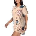 thumbnail image 2 of Picia Cute Ink Drawn Elephants Pajamas Sets for Women Soft Short-Sleeved Pjs with Lounge Shorts Two Piece Sleepwear-Small, 2 of 9