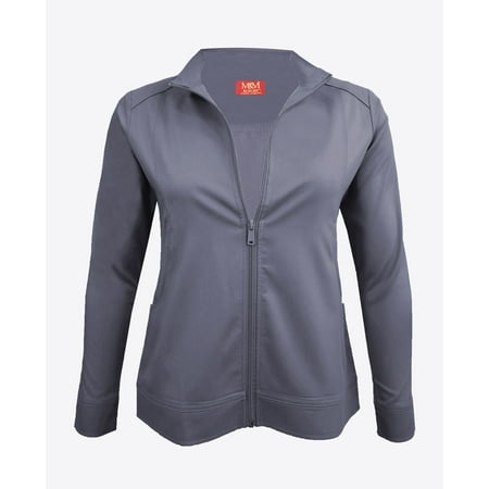 

NATURAL UNIFORMS Women s Ultra Soft Front Zip Warm-Up Scrub Jacket 5200 (Charcoal X-Small)