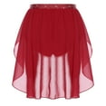 thumbnail image 2 of inlzdz Womens Modern Dance Skirt High Waist Sparkly Rhinestone Irregular Hem Dancewear for Competition Burgundy XL, 2 of 7