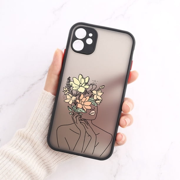 Funda de estética para Iphone 11, 13, 12, 14 Pro, Max, XR, X, Xs, Max, 7, 8 Plus, SE 2020, protección de lente, dura, mate Fivean unisex