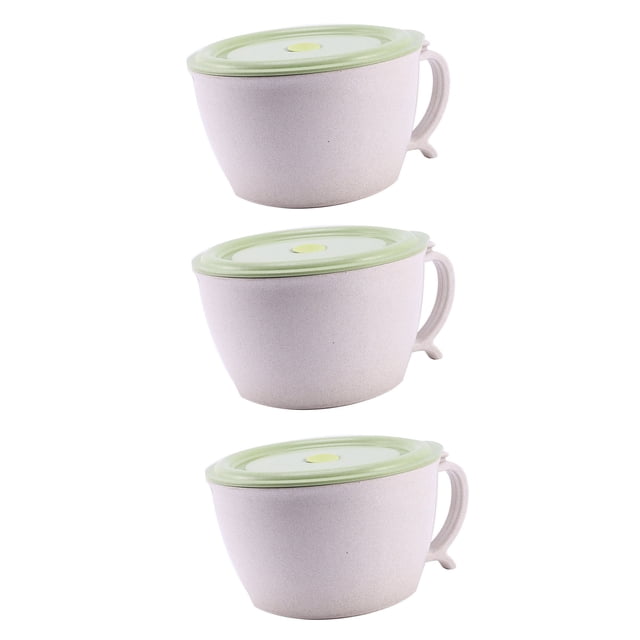 3X Tazones de Fideos para Microondas con Tapa-40 Oz de Sopa de Paja de Trigo Grande con Soporte Teléfono-Apto para Lavavajillas de Microondas,A Prueba de Fugas,para Sopa
