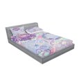thumbnail image 2 of Ambesonne Floral Fitted Sheet & Pillow Sham Set, Dandelions Leaves Swirls, Queen, Multicolor, 2 of 2
