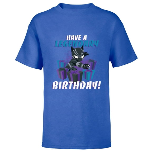 Marvel Black Panther Toony Have a Legendary Birthday - Short Sleeve T-Shirt for Kids - Customized-Royal