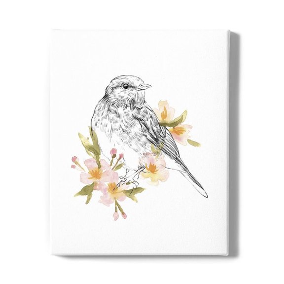 Robin Sketch Wrapped Canvas -Emma Scarvey Designs,