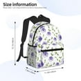 thumbnail image 2 of Pofeuu Purple Chicory Print Laptop Backpack Travel Canvas Backpack for School Lightweight and Comfortable Backpack College Backpack Schoolbag, 2 of 6