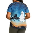 thumbnail image 4 of Qzwdhjm Womens Plus Size Halloween Shirts Short Sleeve Spooky Season Ghost Graphic Tee Crewneck Loose Casual Tshirts for Halloween Party, 4 of 5