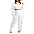 thumbnail image 4 of Lindreshi Womens 2 Piece Outfit Fall Women Fashion Casual Clothes Solid Color Two Piece Knitted Long Sleeve Tassel Outfits, 4 of 7