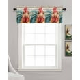thumbnail image 3 of Rooster Feather Kitchen Valances for Windows Farmhouse Linen Window Valance Curtain for Living Room Window Treatment Farmhouse Vintage Wooden Grain Valance Rod Pocket Topper Drape, 54 x 18 Inch, 3 of 6