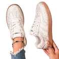 thumbnail image 3 of Women's Retro Gum Sole Fashion Sneakers-Lace Detail Casual Retro Walking Shoes-Gum Sole Casual Tennis-Anti Slip Trainers, 3 of 9