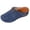 Blue, variant on Suede Mules for Women Fashion Metal Chain Closed Toe Wedge Sandals Comfortable Slip on Platform Walking Shoes Brown Size 9.5