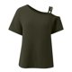 thumbnail image 4 of Top de manga corta de punto con hombros descubiertos para mujer - Blusa informal ligera - Conjunto de verano de color liso - S-XXL, 4 of 5