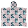 thumbnail image 2 of Lilo & Stitch Pink Silk Touch Hooded Poncho Blanket, 2 of 4